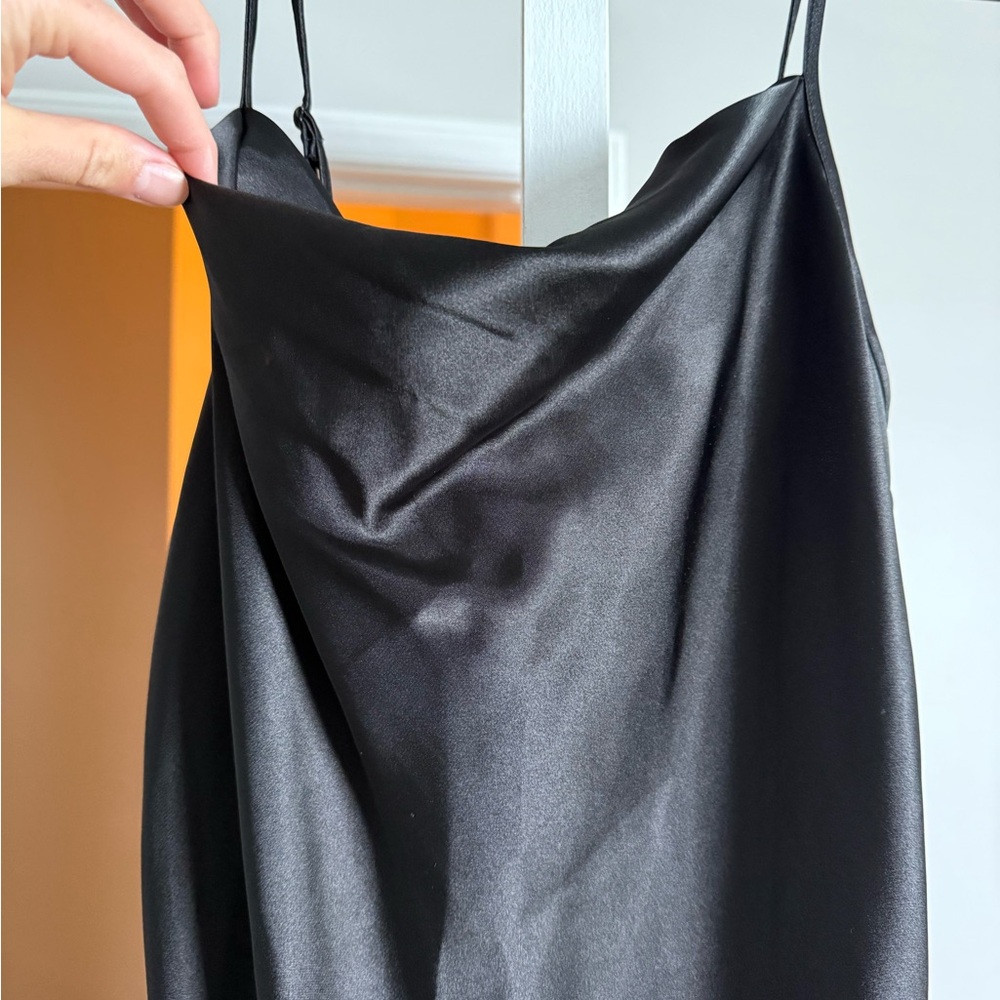 Bebe Black midi Slip Dress for Night Out - Picture 3 of 6